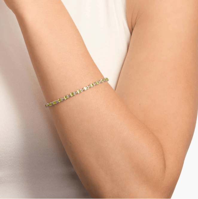 Petite Peridot Oval Bracelet in Sterling Silver (5x3mm) mother's day gifts for wife mother's day gifts for wife